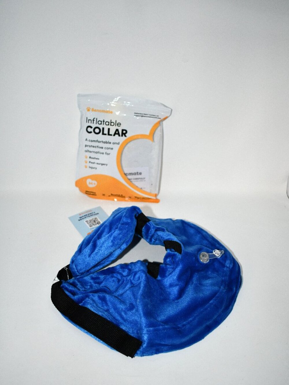 BENCMATE Inflatable Dog Cone/ Collar, Surgery Recovery Alternative, Medium, Blue